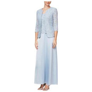 Alex Evenings | Dresses | Alex Evenings Embroidered Lace Mock Twopiece Gown  With Jacket 4 | Poshmark